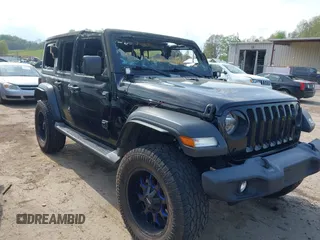 2020 Jeep Wrangler Unlimited Sport S with VIN 1C4HJXDG7LW263975, listed as a IAAI auction lot 42155908 with Not provided miles and . Bid and sale history available at DreamBid. Image 1.