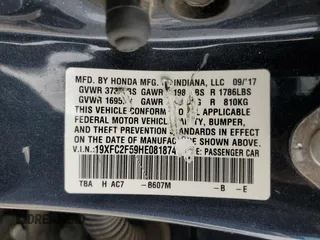 2017 Honda Civic Sedan LX with VIN 19XFC2F59HE081874, listed as a Copart auction lot 48633845 with 148,908 mi miles and Salvage Title. Bid and sale history available at carsss.com. Image 14.