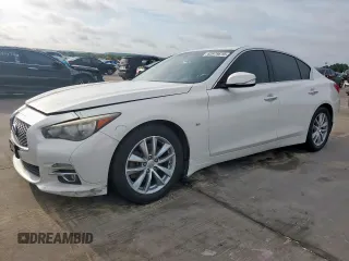 2014 Infiniti Q50 Premium with VIN JN1BV7AP6EM676258, listed as a Copart auction lot 63979615 with 191,948 mi miles and Salvage title. Bid and sale history available at DreamBid. Image 1.