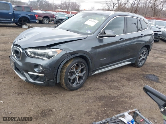 2017 BMW X1 xDrive28i with VIN WBXHT3C35H5F74213, listed as a IAAI auction lot 41589180 with 58,990 mi miles. Bid and sale history available at carsss.com. Image 16.
