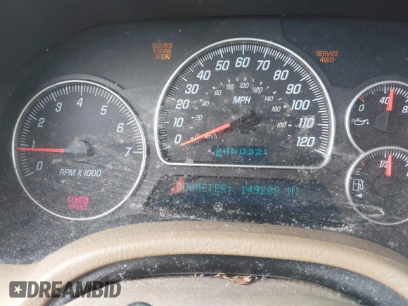 2002 GMC Envoy SLT with VIN 1GKDT13S122294435, listed as a IAAI auction lot 41783919 with 149,209 mi miles. Bid and sale history available at carsss.com. Image 7.