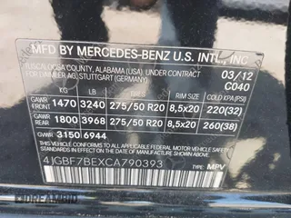 2012 Mercedes-Benz GL-Class GL 450 with VIN 4JGBF7BEXCA790393, listed as a IAAI auction lot 42082681 with 143,095 mi miles. Bid and sale history available at carsss.com. Image 9.