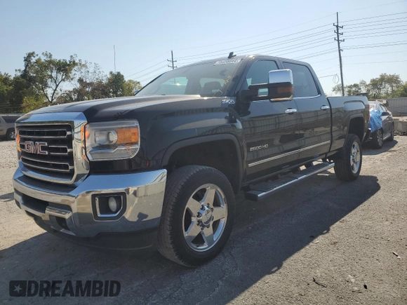 2015 GMC Sierra 2500HD SLT with VIN 1GT12ZEG4FF160722, listed as a Copart auction lot 75458644 with 337,580 mi miles and Salvage title. Bid and sale history available at DreamBid. Image 1.