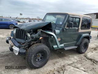 2002 Jeep Wrangler Sahara with VIN 1J4FA59S22P712913, listed as a Copart auction lot 43350115 with 86,320 mi miles and Salvage Title. Bid and sale history available at carsss.com. Image 1.