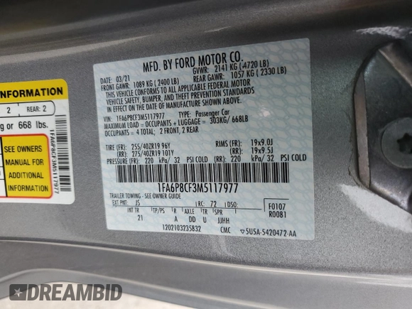 2021 Ford Mustang GT z VIN 1FA6P8CF3M5117977, wystawiony jako Copart lot #62736635 z przebiegiem 13 557 mil mil oraz Szkoda całkowita • Salvage title. Historia ofert i sprzedaży dostępna na DreamBid. Obrazek 12.