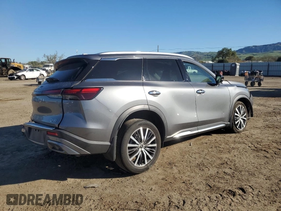 2023 Infiniti QX60 Sensory with VIN 5N1DL1GS5PC353778, listed as a Copart auction lot 50277475 with 20,386 mi miles and Salvage title. Bid and sale history available at DreamBid. Image 3.