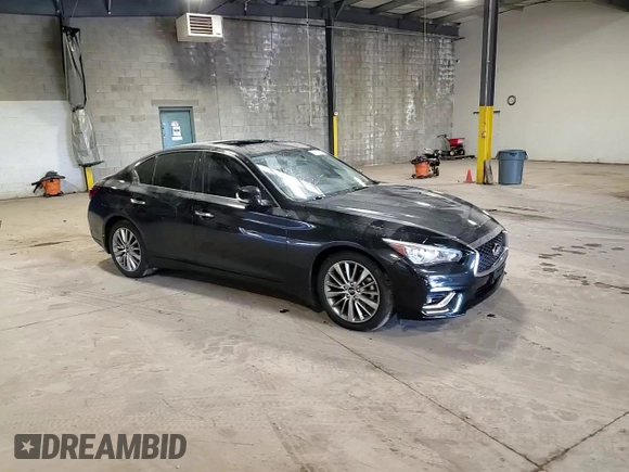 2021 Infiniti Q50 Luxe with VIN JN1EV7BR3MM750246, listed as a Copart auction lot 74994524 with 75,033 mi miles and Salvage Title. Bid and sale history available at carsss.com. Image 13.