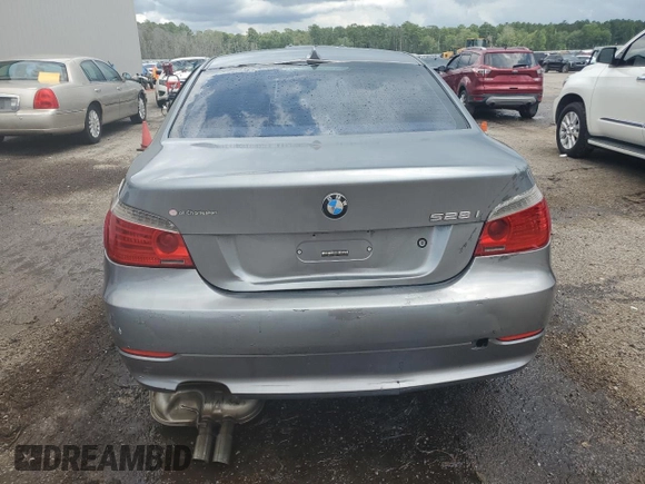 2008 BMW 5 Series 528i with VIN WBANU53528CT06591, listed as a Copart auction lot 64806784 with 208,345 mi miles and Salvage Title. Bid and sale history available at DreamBid. Image 6.