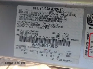 2012 Ford Fusion SE with VIN 3FAHP0HG8CR238592, listed as a IAAI auction lot 42744866 with 201,919 mi miles and . Bid and sale history available at DreamBid. Image 9.