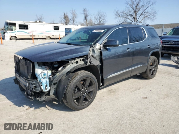 2019 GMC Acadia Denali with VIN 1GKKNPLS0KZ294387, listed as a Copart auction lot 49085825 with 84,675 mi miles and Salvage Title. Bid and sale history available at carsss.com. Image 1.