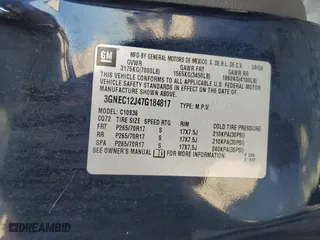 2007 Chevrolet Avalanche LT w/2LT with VIN 3GNEC12J47G184817, listed as a Copart auction lot 76519394 with 0 mi miles and Salvage Title. Bid and sale history available at carsss.com. Image 13.