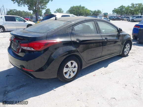 2016 Hyundai Elantra SE with VIN KMHDH4AE7GU628373, listed as a IAAI auction lot 41936414 with 55,609 mi miles. Bid and sale history available at carsss.com. Image 4.