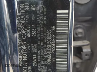 2017 Kia Optima Hybrid EX with VIN KNAGU4LE9H5010569, listed as a Copart auction lot 73963344 with 65,834 mi miles and Salvage Title. Bid and sale history available at carsss.com. Image 12.