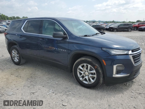 2023 Chevrolet Traverse LS z VIN 1GNERFKW8PJ112735, wystawiony jako Copart lot #60020405 z przebiegiem 72 912 mil mil oraz Szkoda całkowita • Salvage title. Historia ofert i sprzedaży dostępna na DreamBid. Obrazek 4.