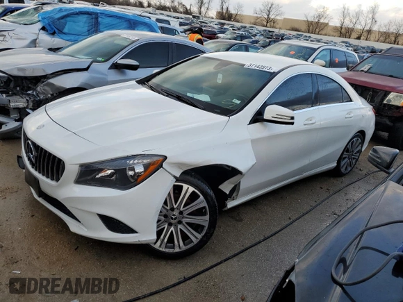 2018 Mercedes-Benz CLA with VIN WDDSJ4EB3JN632864, listed as a Copart auction lot 37143973 with 48,607 mi miles. Bid and sale history available at carsss.com. Image 1.