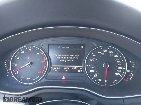 2017 Audi A4 Premium with VIN WAUGNAF43HN003244, listed as a IAAI auction lot 41278459 with 47,036 mi miles. Bid and sale history available at carsss.com. Image 7.