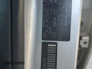 2011 Kia Forte EX with VIN KNAFU4A28B5380794, listed as a Copart auction lot 52823735 with 186,741 mi miles and Salvage Title. Bid and sale history available at carsss.com. Image 12.