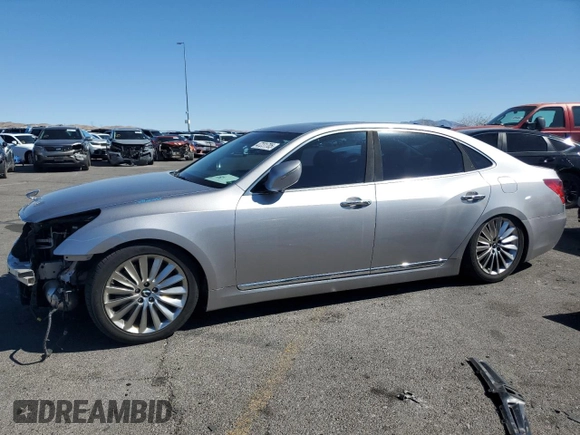 2014 Hyundai Equus Signature with VIN KMHGH4JHXEU076582, listed as a Copart auction lot 47231705 with 46,347 mi miles and Salvage Title. Bid and sale history available at DreamBid. Image 1.