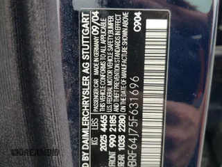 2005 Mercedes-Benz C 320 with VIN WDBRF64J75F631696, listed as a Copart auction lot 72349934 with 185,055 mi miles and Salvage Title. Bid and sale history available at DreamBid. Image 12.
