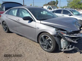 2023 Hyundai Elantra N Line z VIN KMHLR4AF4PU545615, wystawiony jako IAAI lot #41755844 z przebiegiem 43 393 mil mil oraz . Historia ofert i sprzedaży dostępna na DreamBid. Obrazek 1.