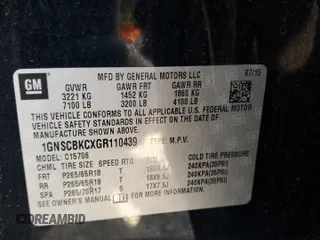2016 Chevrolet Tahoe LT z VIN 1GNSCBKCXGR110439, wystawiony jako Copart lot #47486085 z przebiegiem 127 960 mil mil oraz Szkoda całkowita • Salvage title. Historia ofert i sprzedaży dostępna na DreamBid. Obrazek 13.