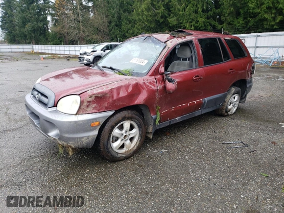 2005 Hyundai Santa Fe GLS with VIN KM8SC73D55U876565, listed as a Copart auction lot 81161004 with 204,205 mi miles and Salvage title. Bid and sale history available at DreamBid. Image 1.