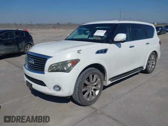 2012 Infiniti QX56 8-passenger with VIN JN8AZ2ND8C9715811, listed as a IAAI auction lot 41619315 with 198,187 mi miles and . Bid and sale history available at DreamBid. Image 2.