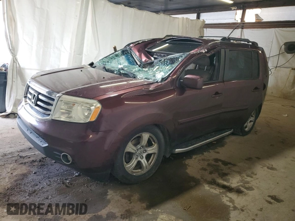 2013 Honda Pilot EX-L with VIN 5FNYF4H56DB046111, listed as a Copart auction lot 55893615 with 215,679 mi miles and Salvage Title. Bid and sale history available at DreamBid. Image 1.