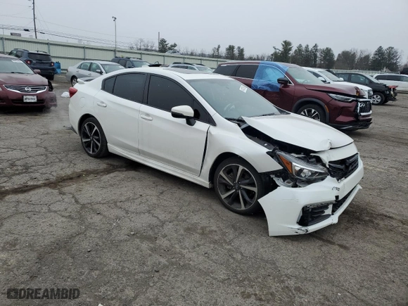 2022 Subaru Impreza Sport with VIN 4S3GKAM68N3605905, listed as a Copart auction lot 41421785 with 9,075 mi miles and Salvage Title. Bid and sale history available at carsss.com. Image 4.