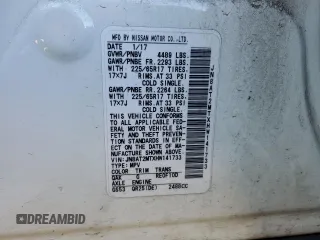 2017 Nissan Rogue SL with VIN JN8AT2MTXHW141733, listed as a Copart auction lot 46871025 with 120,769 mi miles and Salvage Title. Bid and sale history available at DreamBid. Image 13.