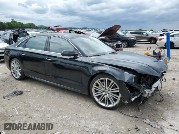 2017 Audi A8 with VIN WAU44AFD1HN017391, listed as a Copart auction lot 54144125 with 48,183 mi miles and Salvage title. Bid and sale history available at DreamBid. Image 4.