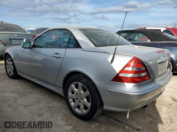 2002 Mercedes-Benz SLK-Class 2.3L Kompressor with VIN WDBKK49F22F269133, listed as a Copart auction lot 74792244 with 53,137 mi miles and Salvage Title. Bid and sale history available at carsss.com. Image 2.