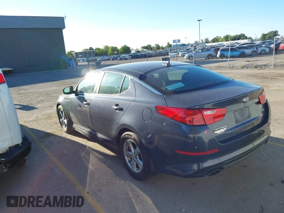 2015 Kia Optima LX with VIN KNAGM4A79F5547332, listed as a IAAI auction lot 42711552 with 154,318 mi miles and . Bid and sale history available at DreamBid. Image 3.