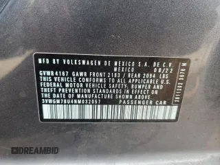 2022 Volkswagen Jetta SEL z VIN 3VWGM7BU4NM032057, wystawiony jako Copart lot #48829255 z przebiegiem 34 467 mil mil oraz Szkoda całkowita • Salvage title. Historia ofert i sprzedaży dostępna na DreamBid. Obrazek 12.