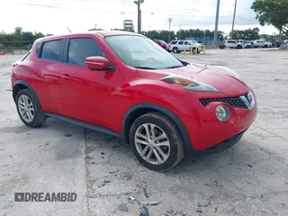2015 Nissan Juke SV with VIN JN8AF5MR0FT506593, listed as a IAAI auction lot 42553961 with 62,534 mi miles and . Bid and sale history available at DreamBid. Image 1.