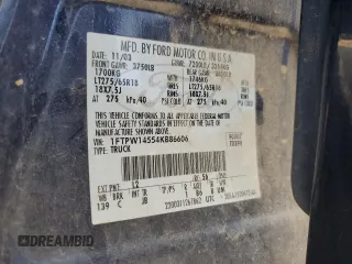 2004 Ford F-150 XLT with VIN 1FTPW14554KB86606, listed as a Copart auction lot 50894475 with 161,366 mi miles and Salvage Title. Bid and sale history available at carsss.com. Image 13.