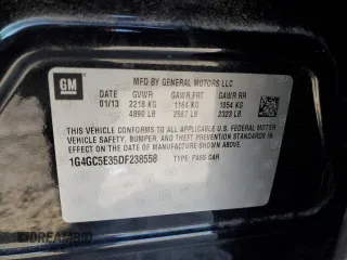 2013 Buick LaCrosse Leather with VIN 1G4GC5E35DF238558, listed as a Copart auction lot 55684675 with 174,848 mi miles and Salvage title. Bid and sale history available at DreamBid. Image 12.
