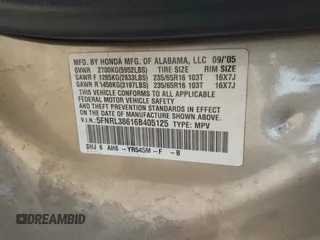2006 Honda Odyssey EX-L с VIN 5FNRL38616B405125, выставлен на аукционе IAAI как лот 42120519 с пробегом 224 674 миль миль и . История ставок и продаж доступна на DreamBid. Изображение 9.