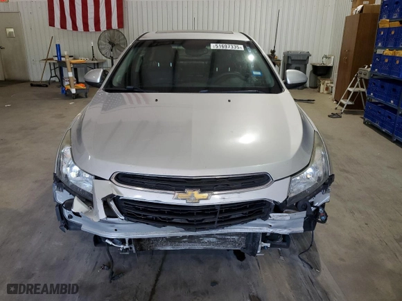 2015 Chevrolet Cruze LTZ with VIN 1G1PG5SB3F7285694, listed as a Copart auction lot 51697335 with 123,300 mi miles and Salvage Title. Bid and sale history available at carsss.com. Image 5.