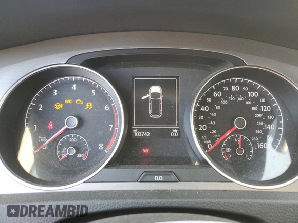 2015 Volkswagen Golf TSI SE with VIN 3VWC17AUXFM508161, listed as a Copart auction lot 78014004 with 103,742 mi miles and Clean Title. Bid and sale history available at DreamBid. Image 9.