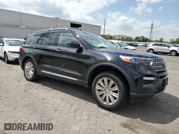 2022 Ford Explorer Limited with VIN 1FMSK8FH1NGB65774, listed as a Copart auction lot 53187045 with 18,464 mi miles and Salvage title. Bid and sale history available at DreamBid. Image 4.