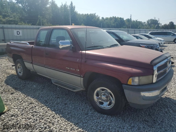 1996 Dodge Ram 1500 with VIN 3B7HC13Y2TG111733, listed as a Copart auction lot 64797443 with 95,567 mi miles and Salvage Title. Bid and sale history available at carsss.com. Image 4.