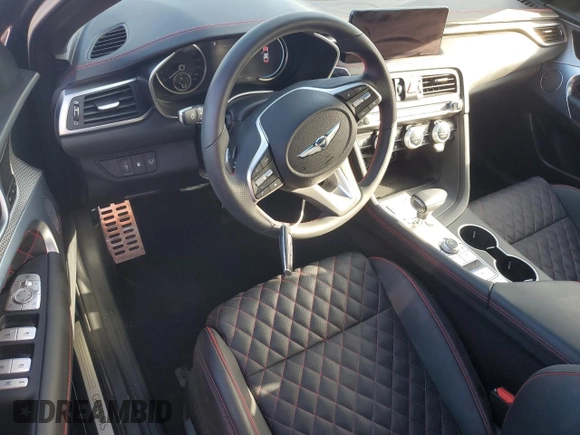 2023 Genesis G70 3.3T with VIN KMTG54TE8PU123516, listed as a Copart auction lot 76779384 with 1,723 mi miles and Non Repairable. Bid and sale history available at carsss.com. Image 8.