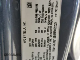 2021 Tesla Model 3 Long Range z VIN 5YJ3E1EB0MF005205, wystawiony jako Copart lot #63552954 z przebiegiem 24 691 mil mil oraz Szkoda całkowita • Salvage title. Historia ofert i sprzedaży dostępna na DreamBid. Obrazek 15.
