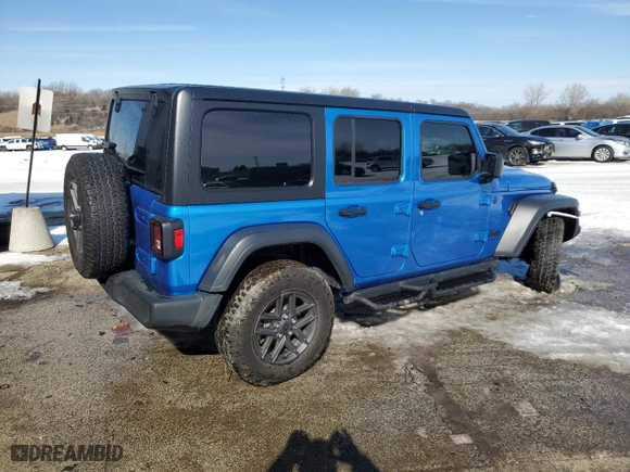 2024 Jeep Wrangler Willys with VIN 1C4PJXDNXRW123485, listed as a Copart auction lot 45659125 with 25,111 mi miles and Salvage Title. Bid and sale history available at carsss.com. Image 3.