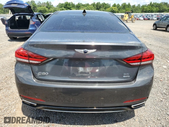 2018 Genesis G80 3.8L with VIN KMHGN4JE2JU253277, listed as a Copart auction lot 65352795 with 127,802 mi miles and Clean title. Bid and sale history available at DreamBid. Image 6.