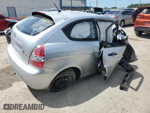 2007 Hyundai Accent GS with VIN KMHCM36C57U003947, listed as a Copart auction lot 66465253 with 0 mi miles and Salvage Title. Bid and sale history available at carsss.com. Image 3.