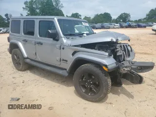 2020 Jeep Wrangler Unlimited Sahara Altitude with VIN 1C4HJXEN7LW134325, listed as a Copart auction lot 53860745 with 64,556 mi miles and Salvage title. Bid and sale history available at DreamBid. Image 4.