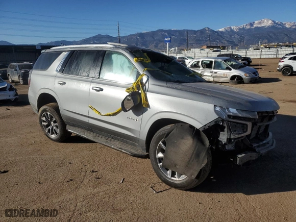 2023 Chevrolet Tahoe LT with VIN 1GNSKNKD9PR248468, listed as a Copart auction lot 44017035 with 0 mi miles and Salvage Title. Bid and sale history available at carsss.com. Image 4.