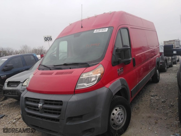 2018 Ram ProMaster Cargo Van with VIN 3C6TRVDG4JE117443, listed as a Copart auction lot 82391924 with 176,129 mi miles and Salvage Title. Bid and sale history available at carsss.com. Image 1.